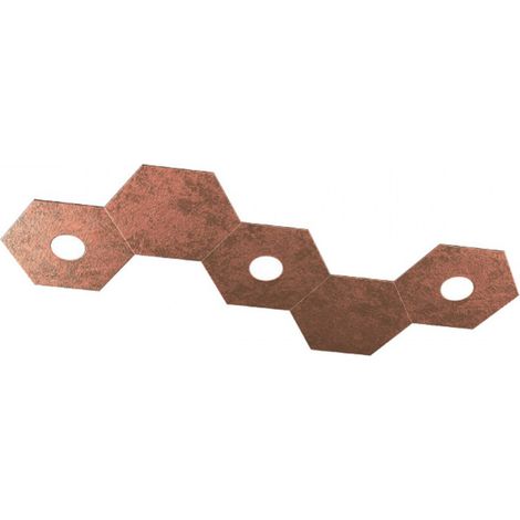 Plafoniera Moderna 5 Moduli Hexagon Metallo Foglia Rame 3 Luci Led 12X3W (1/5)