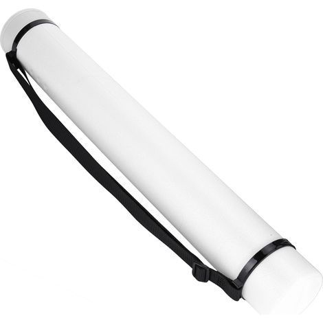 Tuyau de rangement pour dessins extensible épais télescopique étui de collection pour affiches et plans blanc (1/5)