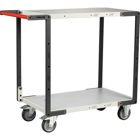 FIMM Tischwagen mit umklappbaren Bügel 2 Etagen Ladefläche 850x495mm Tragkraft 250kg