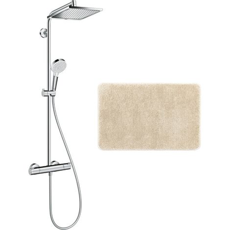 Hansgrohe Colonne de douche Crometta E 240 EcoSmart + cadeau gratuit tapis de salle de bain beige (27281000-DBE) (1/5)