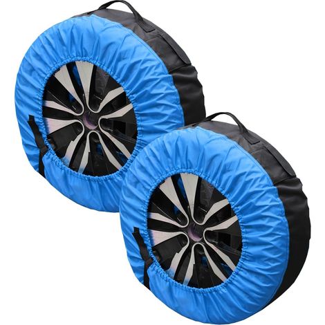 Lot De 2 Housses De Pneu De Secours Universelles De 15 à 20 Pouces, Housse De Protection De Pneu De Secours en Tissu Oxford 600d, Housse De Pneu Imperméable, Anti-Poussière Et Anti-UV (Bleu)