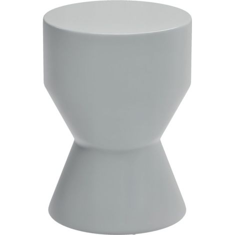 Tabouret de jardin en céramique, charge maximale 120 kg, Ø 33 x 45,5 cm, résistant aux intempéries, forme sablier, gris clair (1/5)