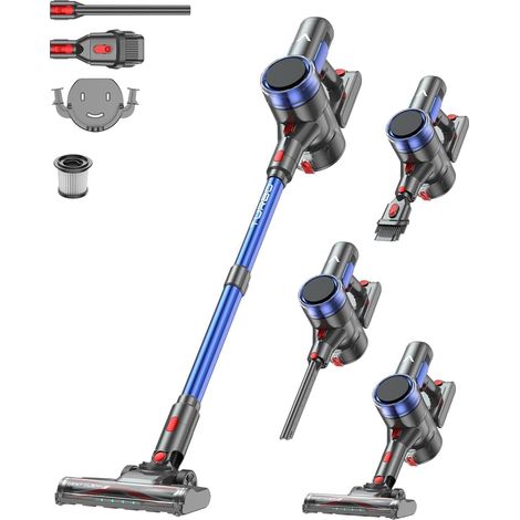 A10 Aspirateur Balai sans Fil, 55 kPa 500W, 70 Min, Poils d'animaux Aspirateur balai sans fil puissant pour poils d'animaux, tapis et sols durs, Écran tactile LED, brosse anti-emmêlement. (1/5)