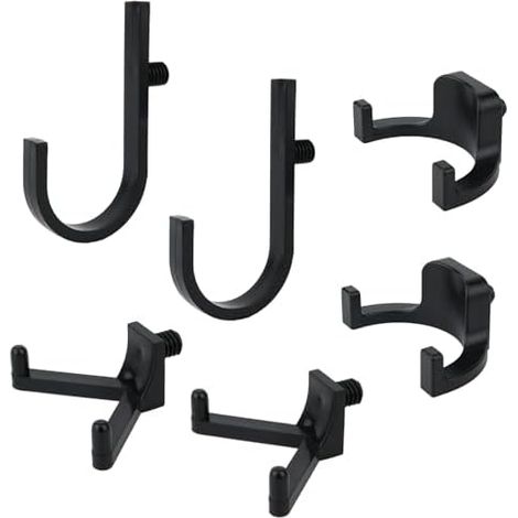 6pcs Crochets à Outils pour Abri de Rangement, Cintre en Forme V J U Étagères Organisateur Rangement Organiser Les Échelles et Gros Objets (Noir) - (1/5)
