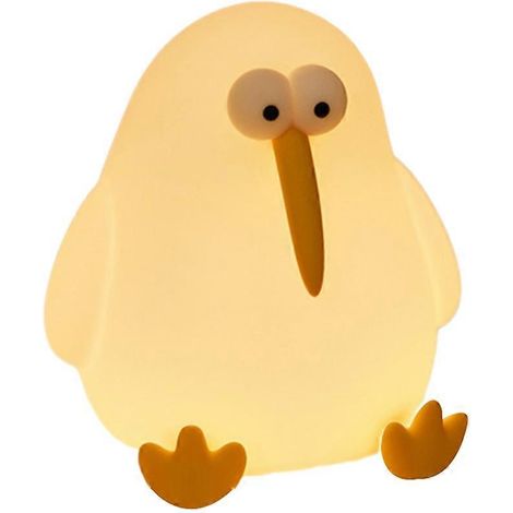 Lampe oiseau kiwi souple, rechargeable et à intensité variable, en silicone, veilleuse animalière amusante pour chambre d'enfant. (1/5)