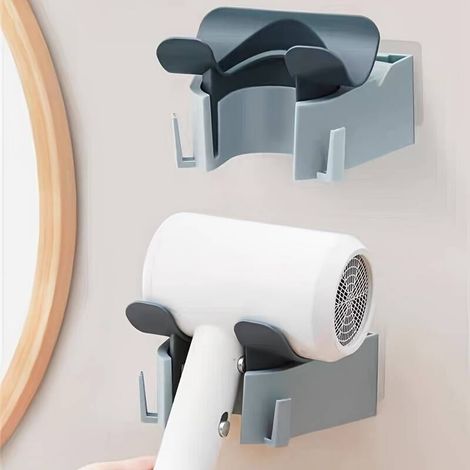 Étagère de rangement pivotante pour sèche-cheveux, étagère d'angle murale pour salle de bain, support pour sèche-cheveux (1/5)