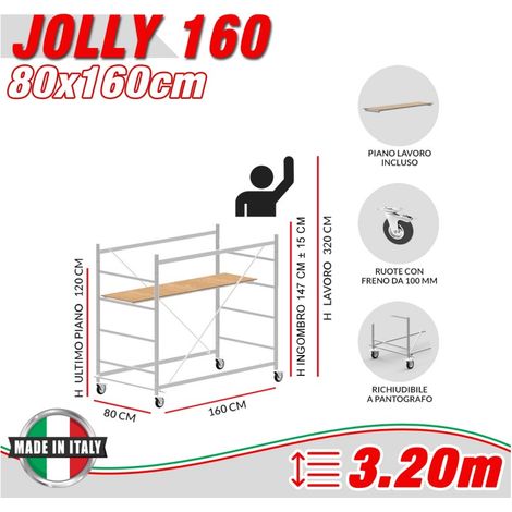 Trabattello JOLLY 160 Altezza lavoro 3,20 metri
