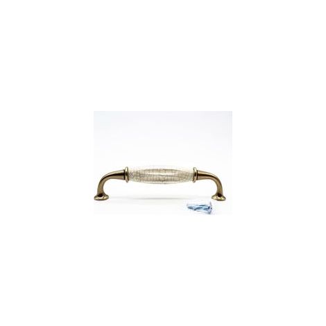 Poignee de Meuble Vintage  4 Poignée Meuble Vintage Laiton Vieilli  144  35mm  Zinc-Aluminium et Porcelaine  Poignée pour Poignee de Meuble Cuisine, Poignée de Porte, Tiroir