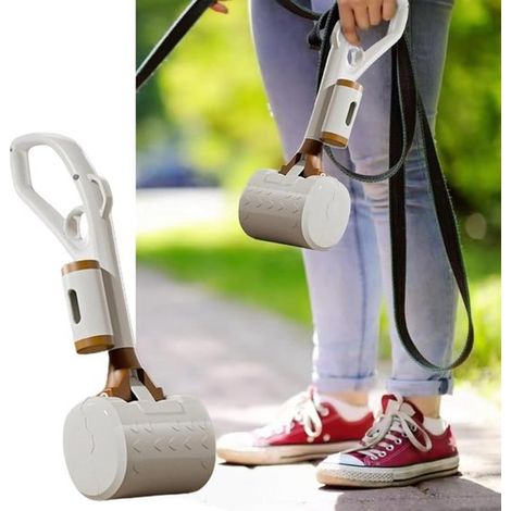 Recolector de excrementos para perros grandes y pequeños - con bolsa - marrón (1/5)