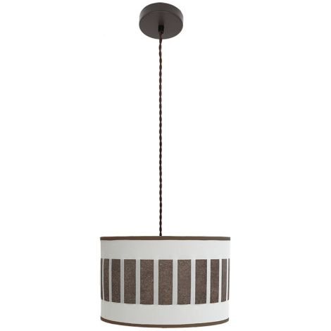 FABRILAMP Colgante Ivanna 1xe27 Marron/blanco-oxido Regx30x30 Cm (1/2)