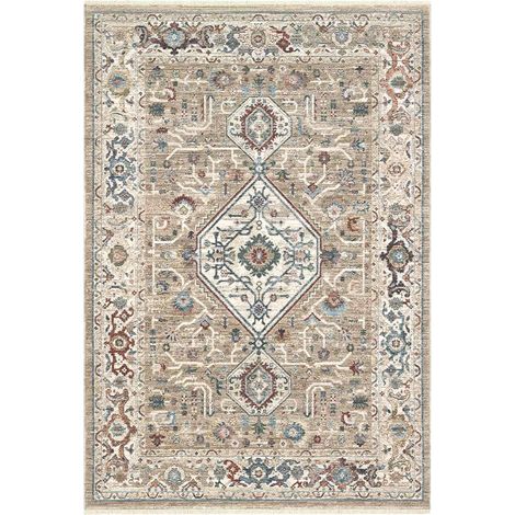 Tappeto orientale MURCIA J9642-E22575 cm.133x200 motivo persiano stile classico tradizionale colore avorio beige per salotto soggiorno camera da letto (1/3)