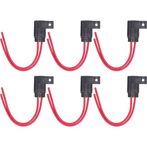 6 Stück Inline-Sicherungshalter IP66 wasserdicht 12AWG 30A Flachstecker-Kabelbaum für Boot Auto (1/5)