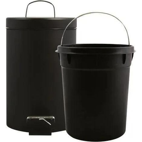 Bidone nero da 3 litri con pedale e secchio rimovibile - Msv