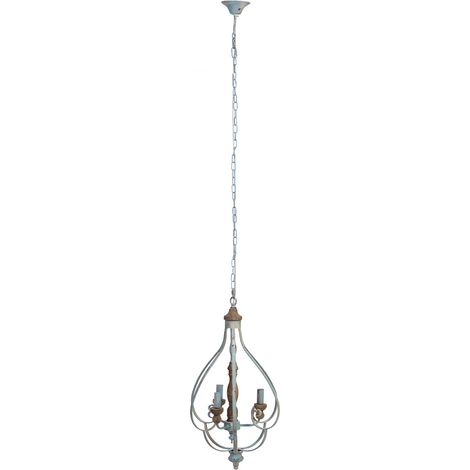 Lámpara de techo de madera y metal gris 44.5X39.5X75h cm (1/5)