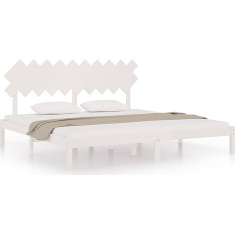 Maison Exclusive - Massivholzbett Weiß 200x200 cm