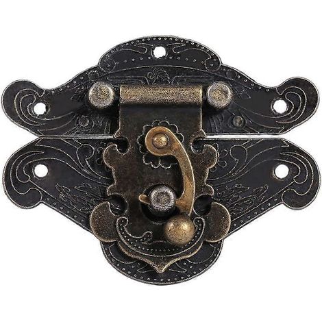2023 - Loquets anciens vintage à motifs en relief avec vis pour meubles, placards et bijoux décoratifs (1/5)