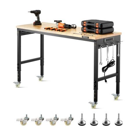 Table de Travail, Établi Atelier Garage 1524 mm Capacité de Charge 907,2 kg (1/3)