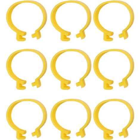 100 Stück wiederverwendbare Kunststoff-Beinringe für Hühner, Enten und Gänse, gelb, 16 mm / 0,63 Zoll (1/5)