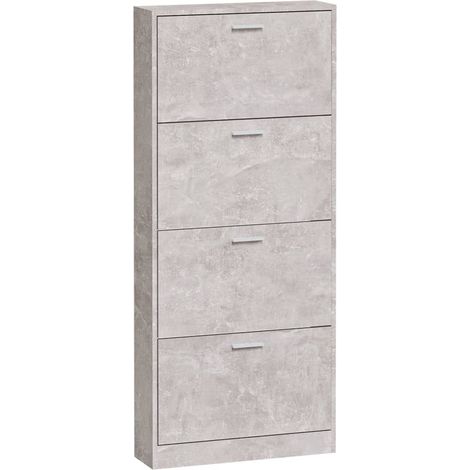Zapatero mueble para entrada pasillo y salón 59 x 17 x 150 cm madera de ingeniería gris 020021820 (1/5)