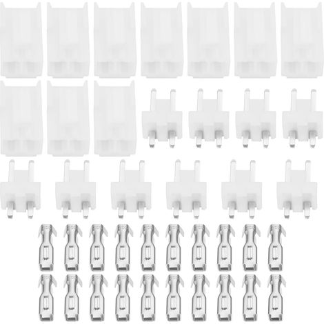 JST VH 3.96 Pack of 10 2-pin wiring terminal connectors with male and female plugs for printed circuit boards (1/5)