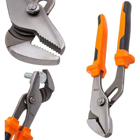 Pinza per tubi regolabile Isma, chiave idraulica 200 mm CR-V regolabile 8" (1/4)