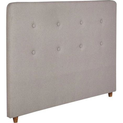 Tête de lit en tissu gris rembourré pour lit 140 x 200 cm - POLI 7307 (1/5)