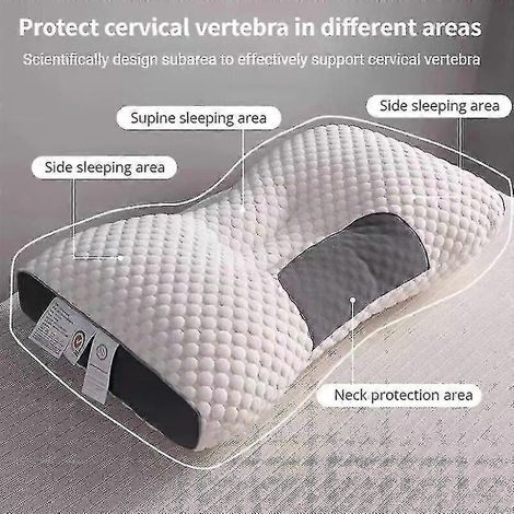 L'oreiller cervical orthopédique favorise le sommeil et protège la nuque. Oreiller de massage en fibres de soja, idéal pour une utilisation spa et un sommeil réparateur. (1/4)