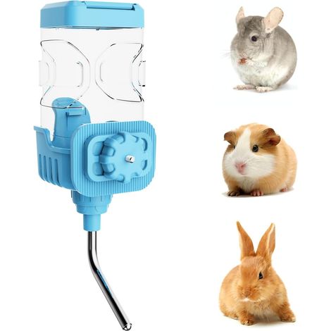 1 Abreuvoir suspendu, 750ml grande capacité, buse anti-fuite, plastique sans BPA, pour lapin cochon d'inde (1/5)