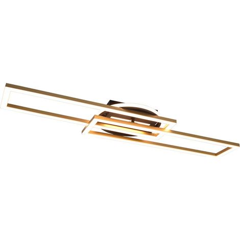 TWISTER PLAFONIERA LED 30W 4500lm, 2700 - 6000K RETTANGOLARE NERA E ORO ORIENTABILE CON BASE ILLUMINATA ROTONDA CON TELECOMANDO MULTIFUNZIONE L. 90,5CM DIMMERABILE (1/5)