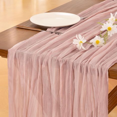 Nappe rose, 1 pièce, 90 x 180 cm Convient pour les mariages, les fêtes, les anniversaires, la décoration intérieure et les célébrations festives. (1/5)