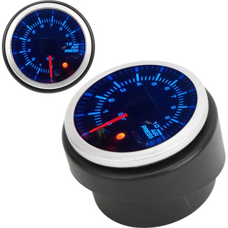 Manomètre à air comprimé 52 mm avec capteur, rétroéclairage LED 10 couleurs, moteur pas à pas, 0-10 bar (1/5)
