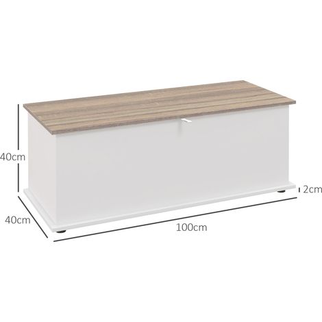 Un banc de rangement en bois polyvalent (blanc, 100x40x40 cm) parfait pour les chambres et les entrées. (1/5)
