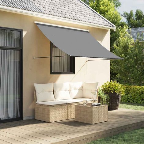 Markise Einziehbar Anthrazit 250x150 cm Stoff und Stahl