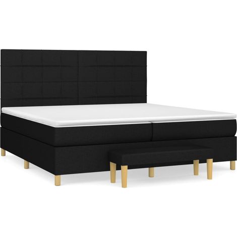 Maison Exclusive - Giroletto a Molle con Materasso Nero 200x200 cm in Tessuto (1/5)