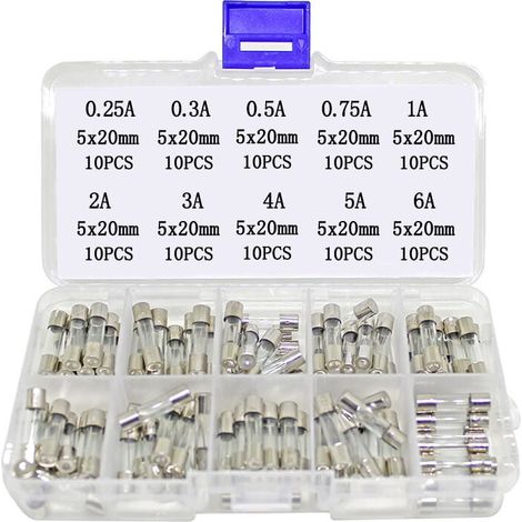 Fusibile da 100 pezzi, fusibile da 5 20 mm, fusibile a rottura rapida da 0,25 A 6 A (1/5)