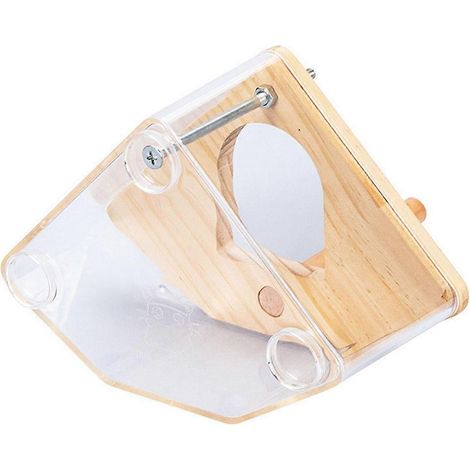 Cage d'élevage intérieure, abri transparent pour oiseaux, nid en bois + perchoir D-- (1/5)