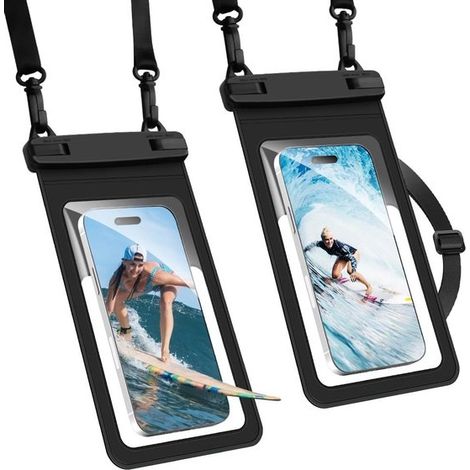 Wasserdichte Handyhülle für Unterwasseranwendungen, 2 Stück, für iPhones und Samsung Geräte bis 7,5 Zoll, IPX8 Schutz für Schwimmen und Wasserspo (1/5)