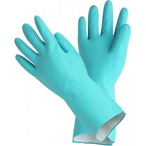 Guantes de protección de nitrilo verde Azul 8