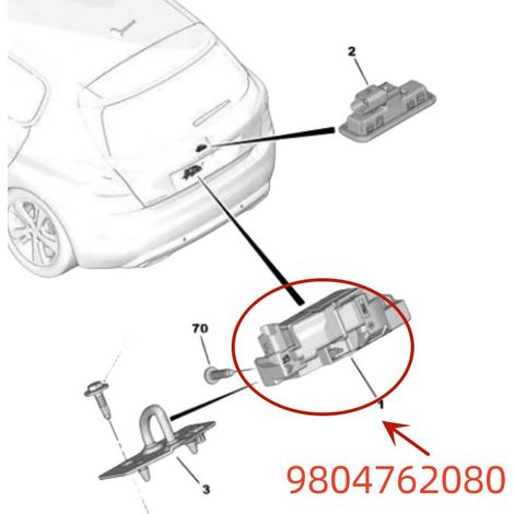 Le verrou de hayon électrique 9804762080 est compatible avec les modèles Peugeot 208, 308, 3008, Citroën C4, Picasso, C5 et DS5. Il est équipé d'un micro-interrupteur et permet une ouverture à distanc (1/4)