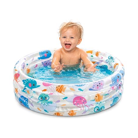 Aufblasbares Kinderbecken, 61 x 22 cm, 28 l, Meerestier-Design