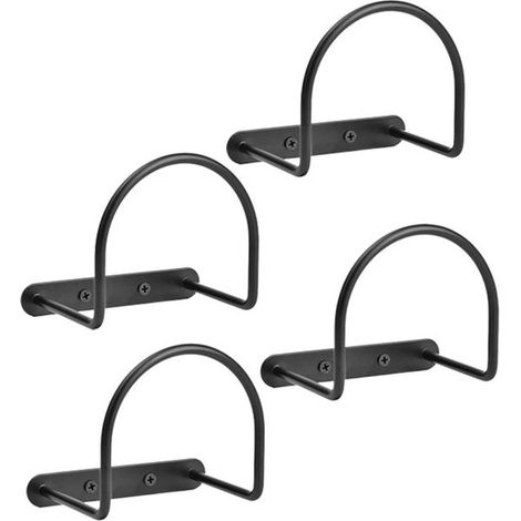 Appendiabiti - Porta cappelli - Espositore per cappelli - Robusta struttura in metallo - 4 ganci - Nero (1/5)