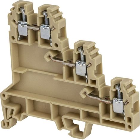 Borne de jonction capteur trois étages à vis 2,5mm² - pas 6mm - beige - IMO (1/5)