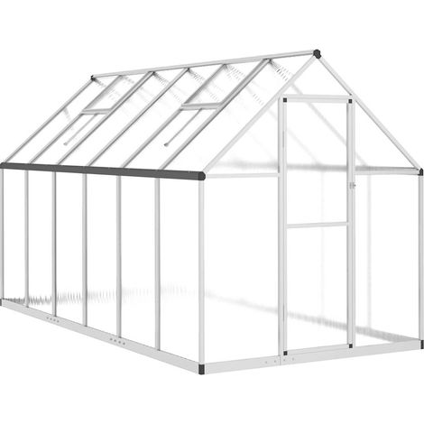 Serra tenda riparo piante fiori ortaggi con base telaio argento 334 x 169 x 195 cm alluminio argento 020044523