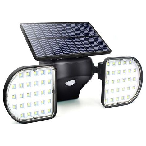 Lumière Solaire Extérieure 56 Led Projecteur Solaire Capteur De Mouvement Double Panneau Lumière De Sécurité 360 Réglable Applique Murale Ip65 Étanche Pour Jardin Gar (1/5)