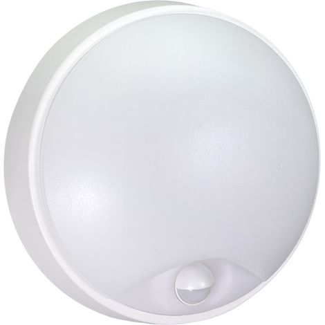 Hublot LED Rond Blanc, 12W, 1200 lumens, IP65, couleurs réglables 3000/4000/6500, détecteur de mouvement, garantie 5 ans - Tibelec (1/5)