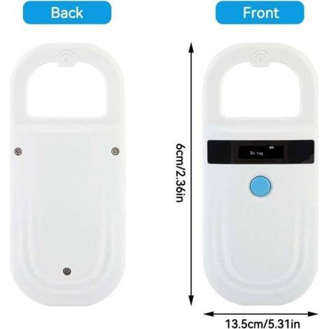 Lecteur d'identification pour animaux - - RFID haute fréquence - Enregistre jusqu'à 128 puces - Rechargeable USB (1/4)