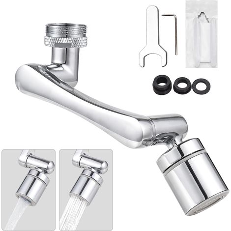 Decdeal AORESAC Universal Swivel Faucet Extender 1440 ° rotierender Belüfter mit 2 Wasserauslassmodi spritzer Beweis für Waschbecken und Küche Multifunktionale Erweiterung