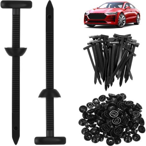 100 Pièces Clips Attaches de Câbles Réutilisables, Boucles et Fermetures pour Câbles, Colliers de Serrage Nylon UV, Clips de Fixation Auto, Attaches Universelles pour Réparation Automobile (1/5)