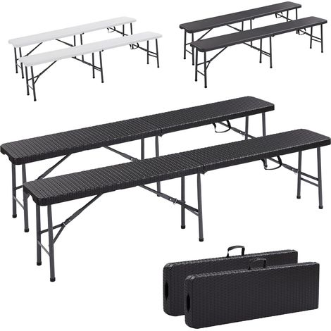 Arebos – Banc pliable 183 x 28 x 43 cm – Capacité 150 kg – Matériau synthétique résistant aux intempéries – Idéal pour événements extérieurs (1/5)