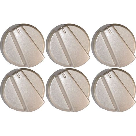 Belling Compatible Silver Oven Cooker Hob Control Knob Pack of 6 (1/3)